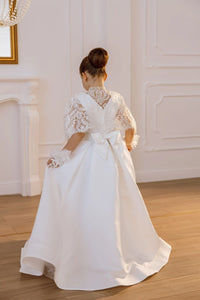 Tina satin flower girl dress