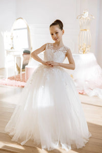Sicily lace tulle flower girl dress