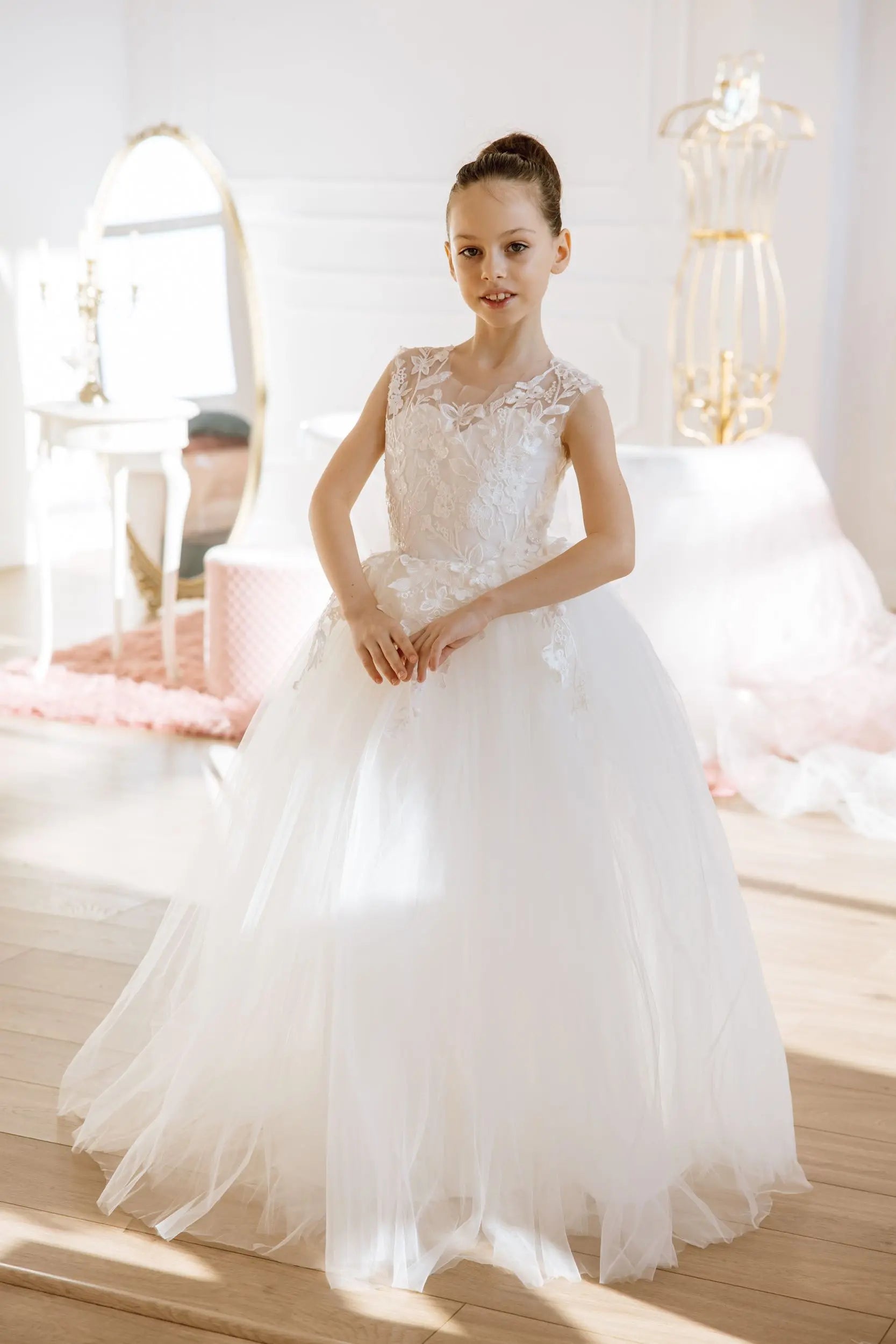 Sicily lace tulle flower girl dress