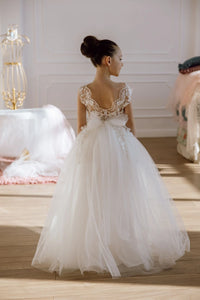 Sicily lace tulle flower girl dress