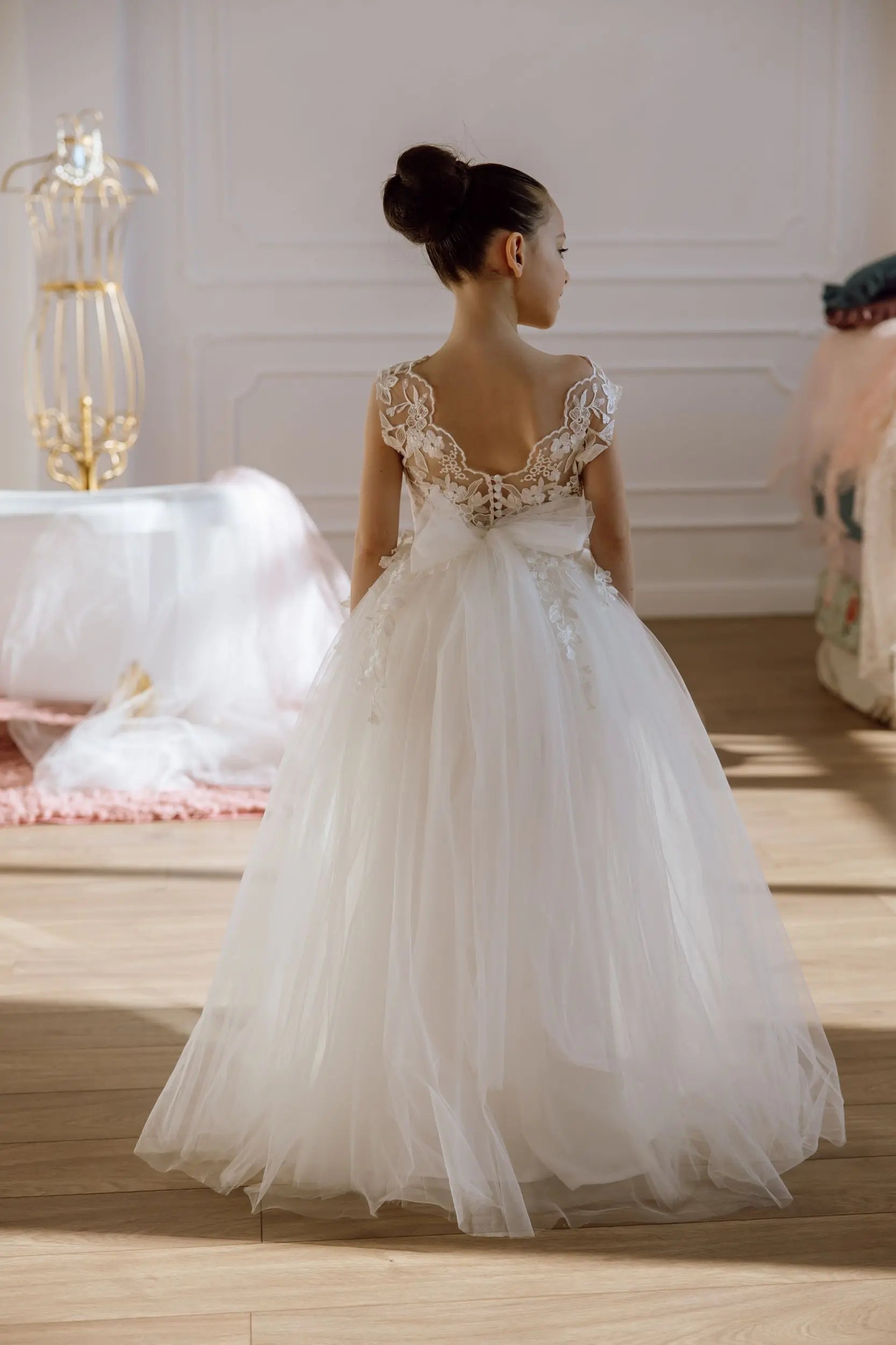 Sicily lace tulle flower girl dress