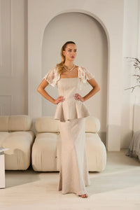 Symphony Elegant Linen Skirt Set With Corset