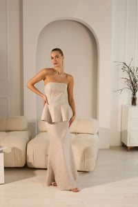 Symphony Elegant Linen Skirt Set
