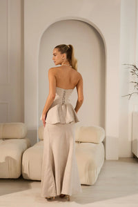 Symphony Elegant Linen Skirt Set