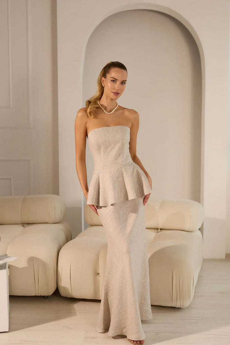 Symphony Elegant Linen Skirt Set
