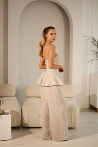 Naomi Elegant Linen Pants Set