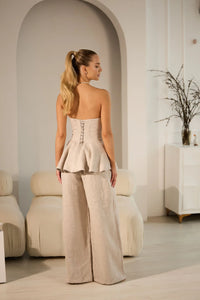 Naomi Elegant Linen Pants Set