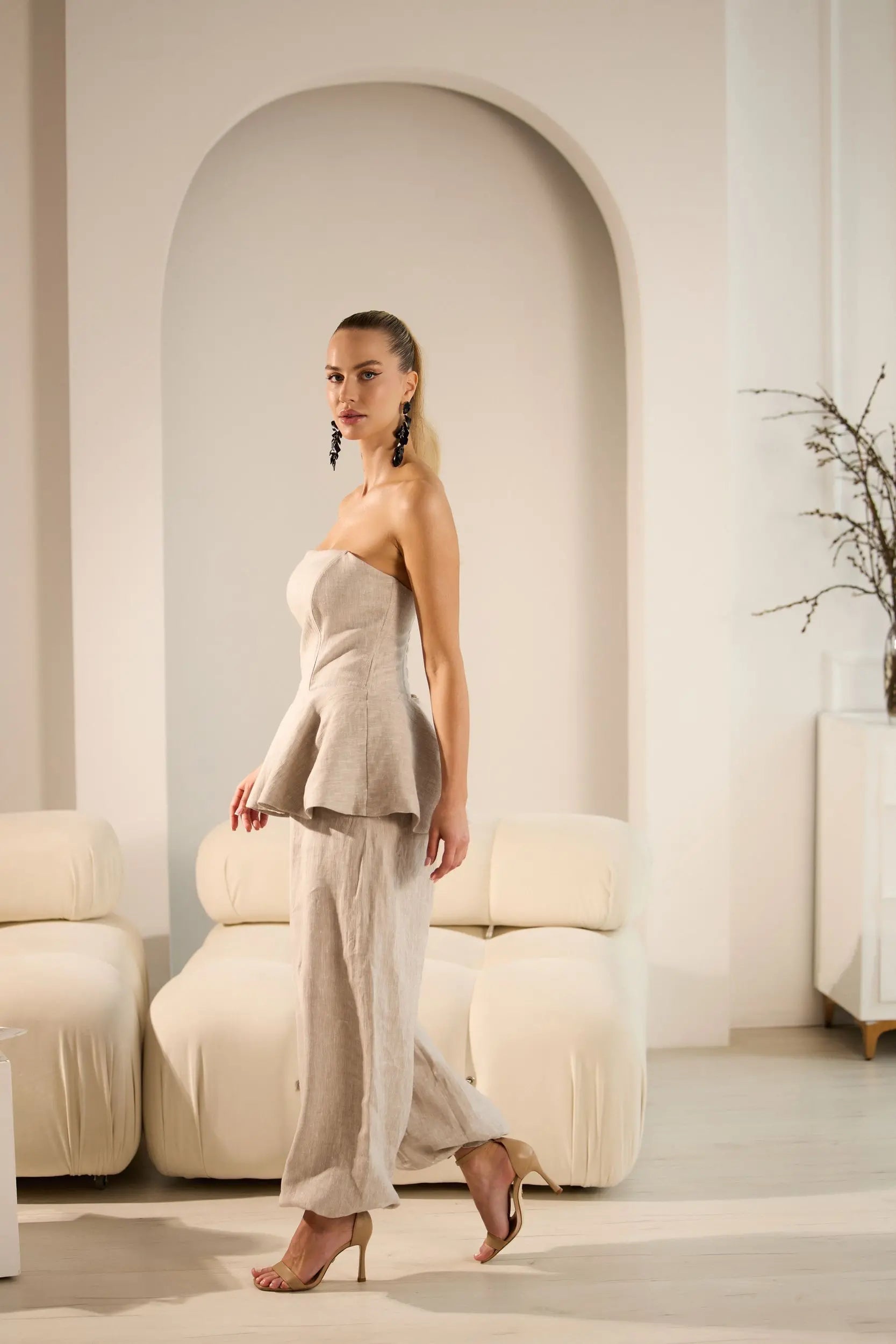 Jane Elegant Linen Pants Set