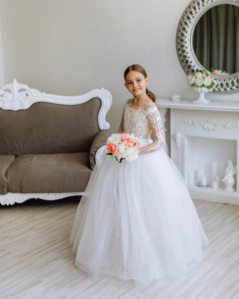 Zara lace flower girl dress – Boutique De Сharme