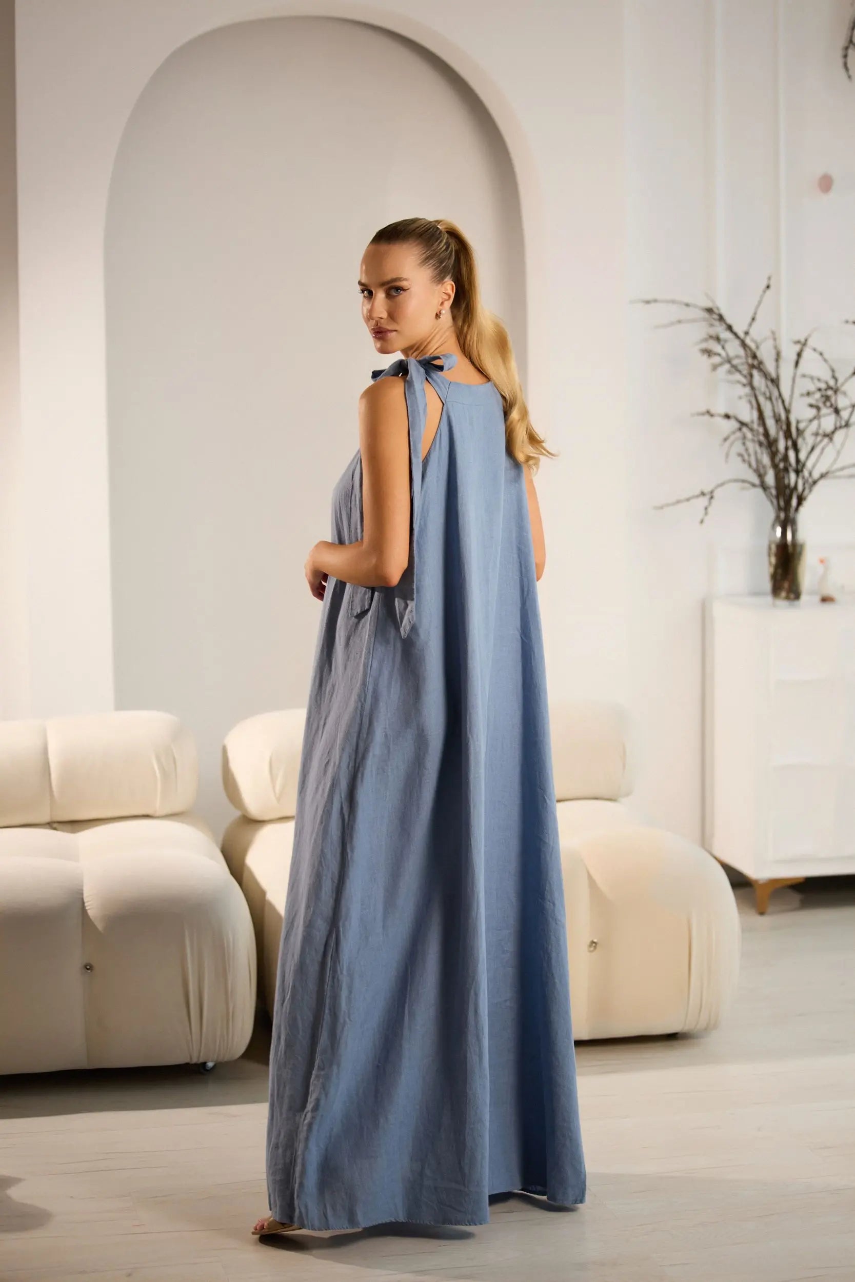 Vasilek Elegant Linen Dress