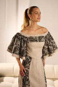 Dolce Elegant Linen Skirt Set