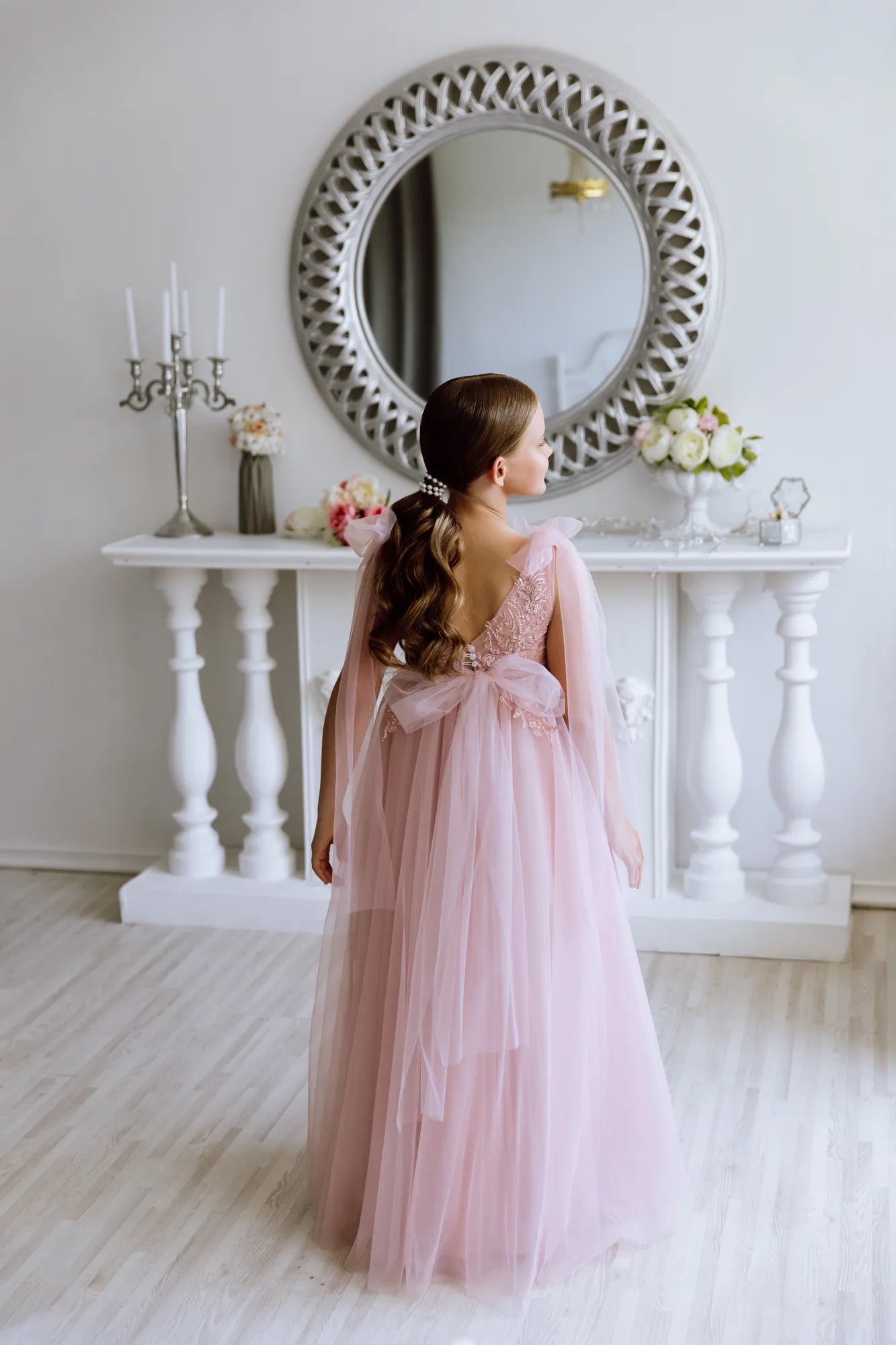 Stefania tulle flower girl dress