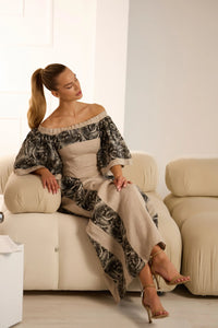 Dolce Elegant Linen Skirt Set