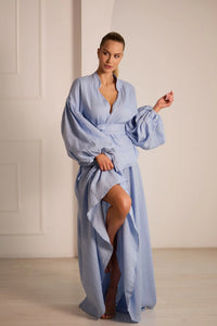 Provence Elegant Linen Skirt Set with Jacket