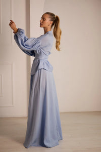 Provence Elegant Linen Skirt Set with Jacket
