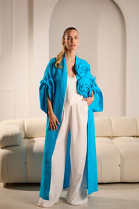 Aura Elegant Linen Pants with Cardigan Set